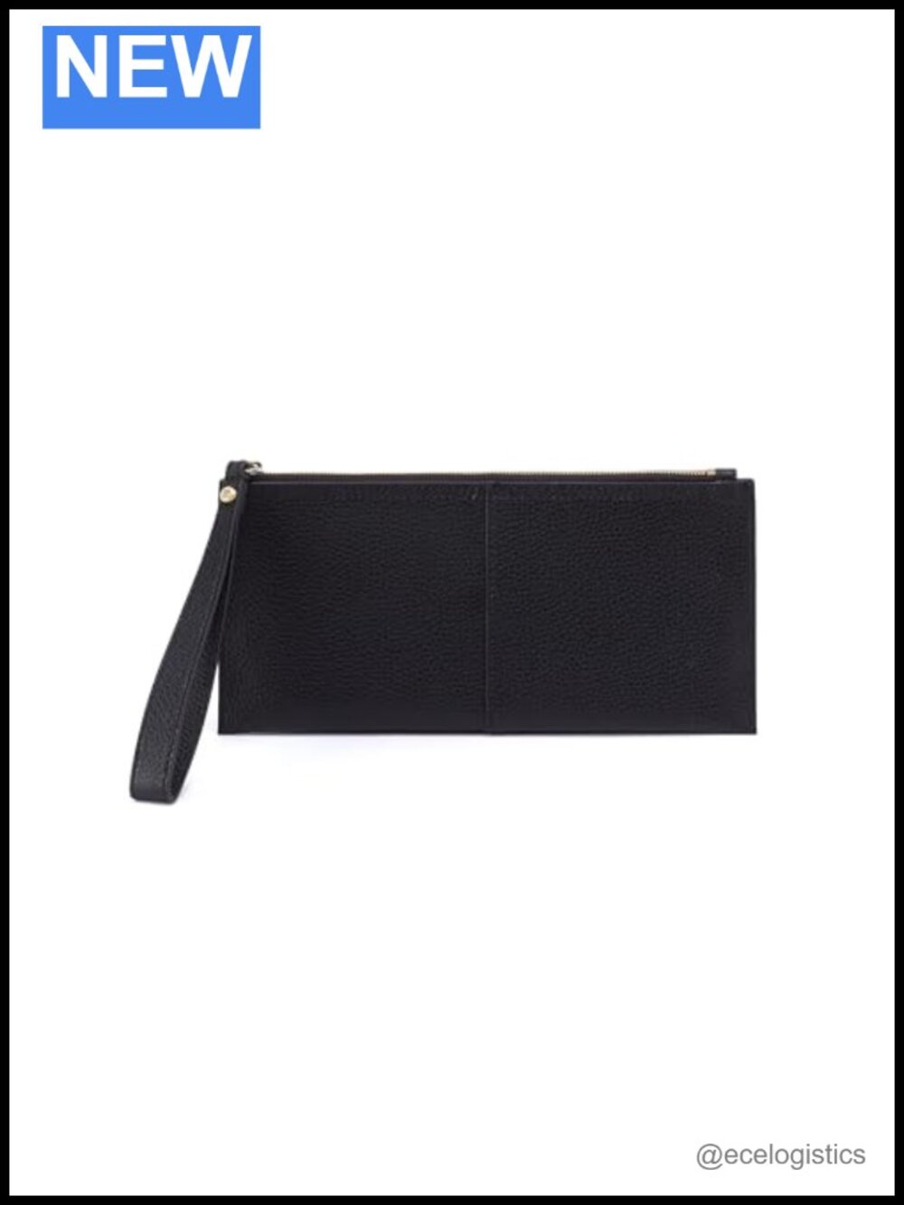Large Leather Wristlet Pouch with Strap for Concerts & Travel